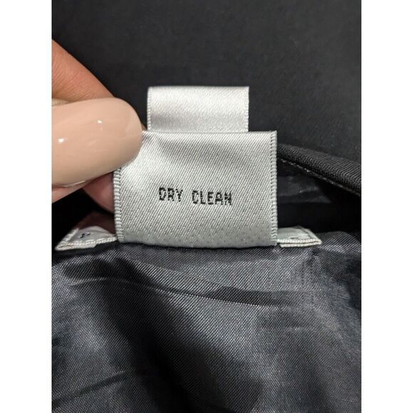 Vintage Talbots Black Crepe Fluted Hem Career Office Work Mini Skirt, 14 - Picture 7 of 8